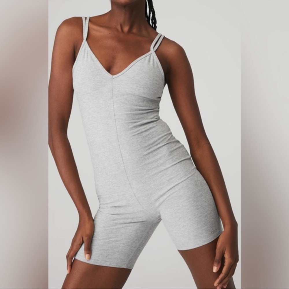 ALO Yoga Alosoft Suns Out Onesie in Athletic Heather Grey (limited edition) Sz M